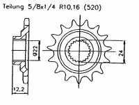 Kettenrad Z.16 für Aprilia 350 ETX Tuareg Wind...