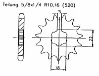 Kawasaki 125 KX M2,M3,M6F-M8F & USA04-08 Ritzel vorne...