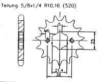 Sachs 125 Roadstar V2 98-02 Ritzel vorne 13 Zähne