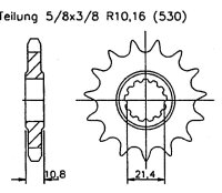 Yamaha 700 FZX S/T/CS/CT Fazer 86-87 Ritzel vorne 16 Zähne