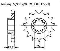 Kawasaki 1100 ZR (ZRX1100 C1-C4, D1)97-00 Ritzel vorne 17...