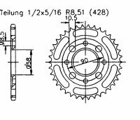 Daelim 125 VC (80 kmh Version) 96-97 Kettenrad 43 Zähne