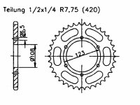 Kettenrad für Sachs MadAss 50 Zähnezahl 53