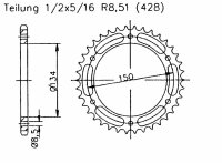 Kettenrad für Kawasaki KMX 125 A1-A5,B1-B12...