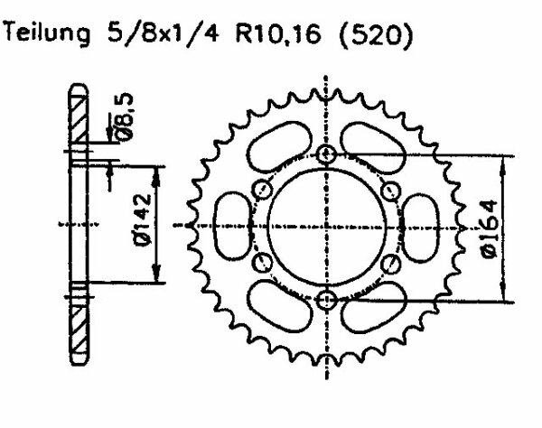 Hyosung 250 GT R Sport 04-08 Kettenrad 46 Zähne