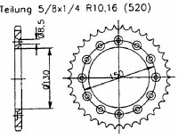 Yamaha Y/Z/A1 125 USA 09-11 Kettenrad 48 Zähne