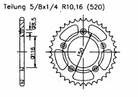 Kettenrad für Aprilia RS 250 Zähnezahl 42