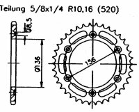 Gas Gas 515 EC 09 Kettenrad 48 Zähne