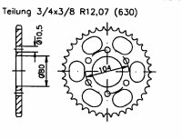 Kawasaki 750 GPZ (Z750R1) 82 Kettenrad 33 Zähne