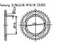 Kawasaki 600 GPZ R (ZX600A1-A5) 85-89 Kettenrad 39...
