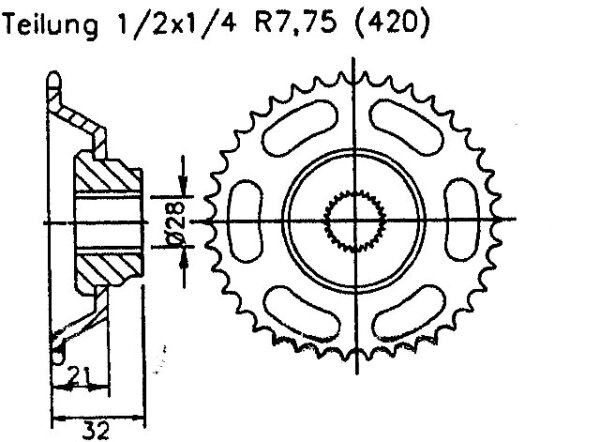 Kettenrad für Aprilia RS 50 Extrema 6V AF-1 Europa-Futura 50 RS Extrema 3V 50 RS Extrema 6V Zähnezahl 43