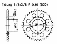 Kettenrad 45 Zähne für Kawasaki KZ 440 B1/B2 80-81