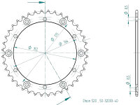 Kettenrad 44 Zähne für Yamaha YZ 250 J 1982