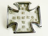 Eisernes Kreuz Chrom Malteser R&uuml;cklicht LED mit Kennzeichenbeluchtung
