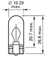 Standlichtbirne Positionsleuchte 12 V 3 Watt mit Sockel...