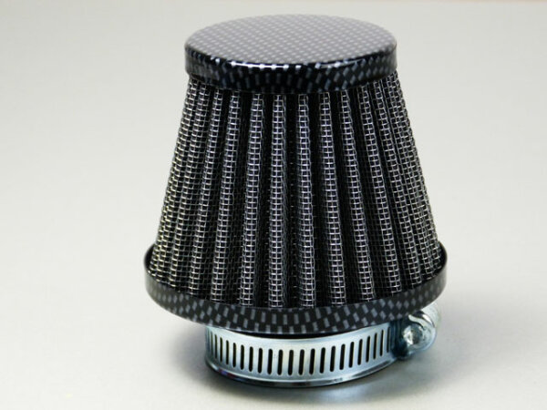 Sport Luftfilter Zündapp 50 - 80 ccm Stahlgewebe 35mm und 28mm Anschluss Carbon Design