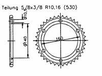 Kettenrad Kawasaki ZR 1100 A1-A4, B1 Zephyr 91-97 48...