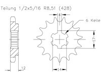 Ritzel Z.13 f&uuml;r Aprilia 125 RS4/Z&uuml;ndapp ZXM / TRN / ZXA / ZXE 125 Supermoto