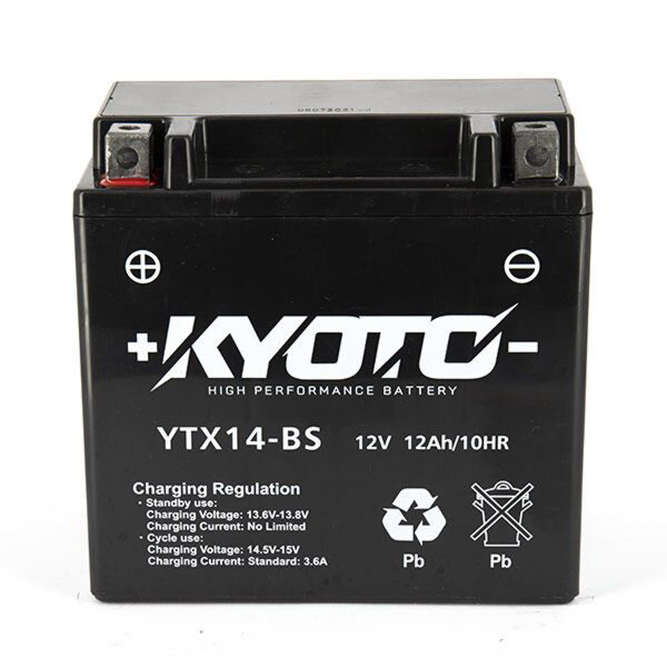 KYOTO Batterie passend f&uuml;r APRILIA Dorsoduro, Caponardo Bj 11-13 (YTX14-BS)