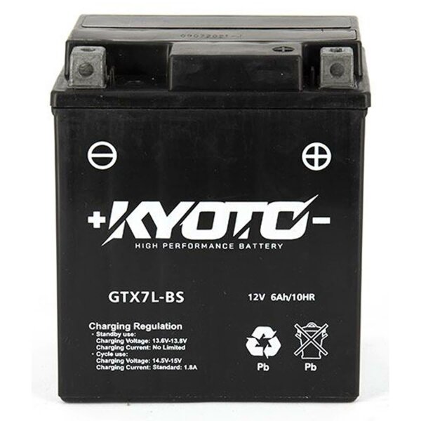 KYOTO Batterie passend f&uuml;r APRILIA Mojito Bj 04-05 (YTX7L-BS)