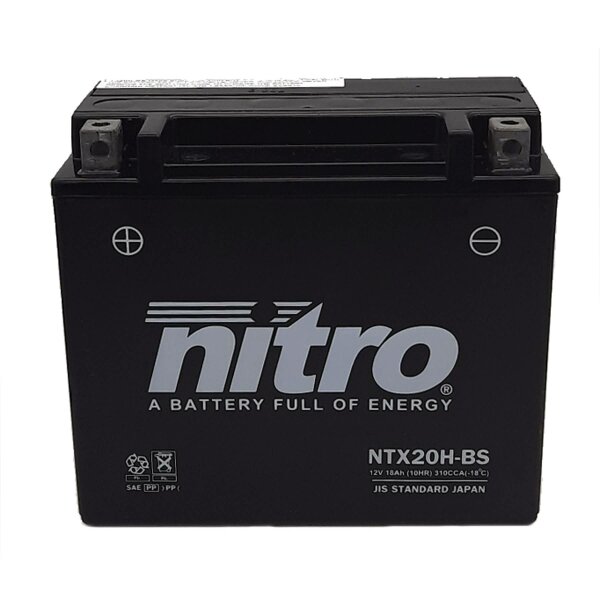 NITRO Batterie passend f&uuml;r ARCTIC CAT Mountain Cat 500 Bj 02 (YTX20H-BS)