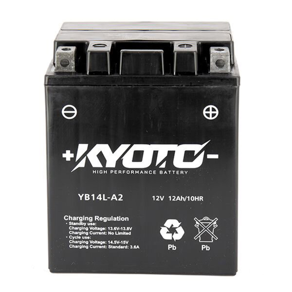 KYOTO Batterie passend f&uuml;r HONDA GL500, I Silver Wing Bj 81-82 (YB14L-A2)