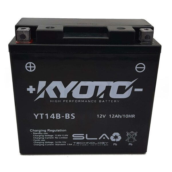 KYOTO Batterie passend f&uuml;r HYOSUNG GV650, SE Bj 09-13 (YT14B-BS)