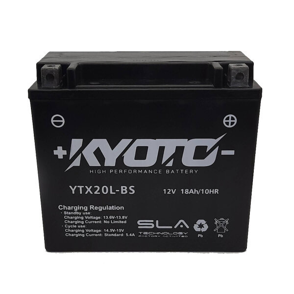 KYOTO Batterie passend f&uuml;r KAWASAKI KZ1000, LTD, CSR Bj 81-83 (YTX20L-BS)