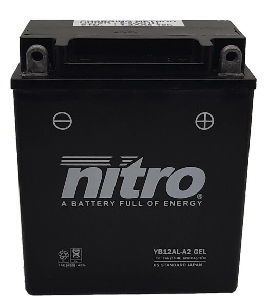 NITRO Batterie passend f&uuml;r KAWASAKI ZX750-H Ninja ZX-7 Bj 90 (YB12AL-A2)