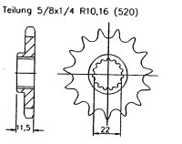 Ritzel für KTM 625 SC vorne 17 Zähne