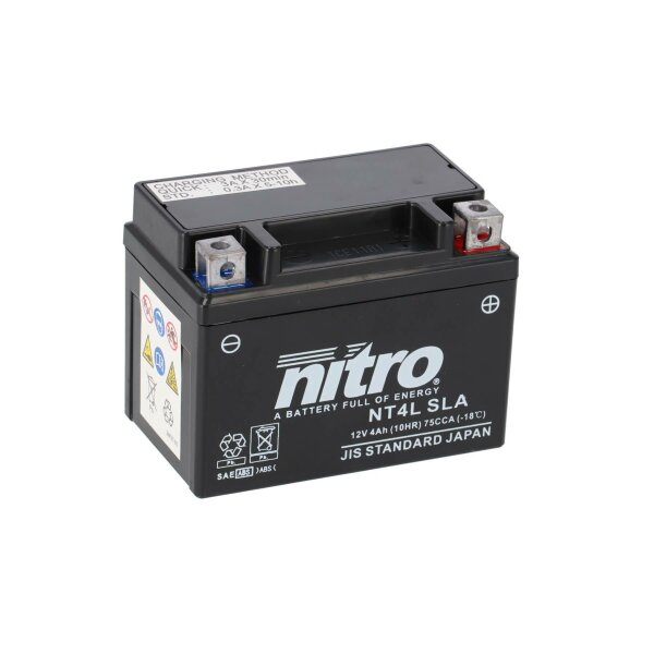NITRO Batterie passend f&uuml;r PUCH Lido SL50, Lido Vario Bj alle (YB4L-B)