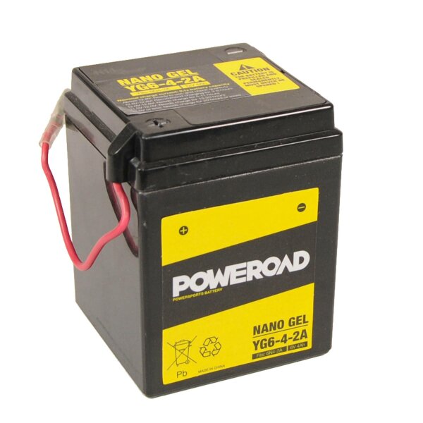 POWEROAD Batterie passend f&uuml;r SUZUKI A100 Go-fer Bj 76-77 (6N4-2A)