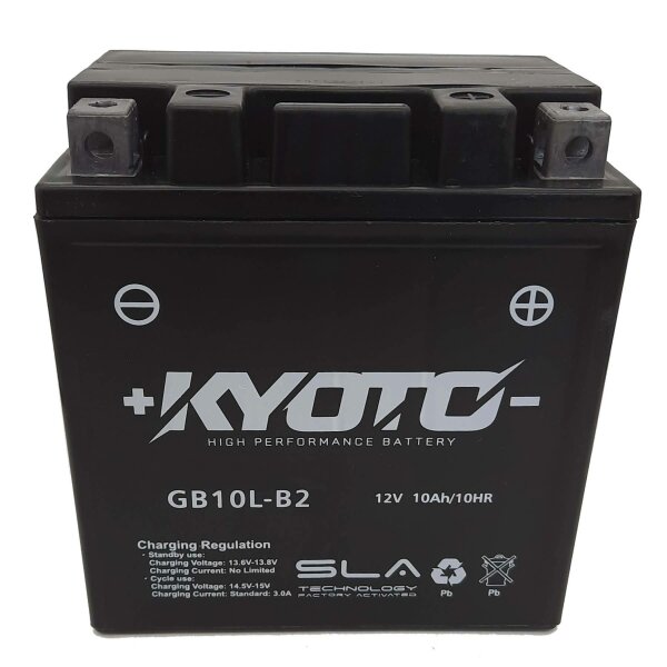 KYOTO Batterie passend f&uuml;r SUZUKI GS500F Bj 01-11 (YB10L-B2)