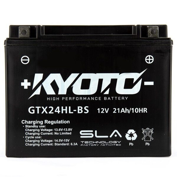 KYOTO Batterie passend f&uuml;r YAMAHA VT600 Venture 600 Bj 99-06 (YTX24HL-BS)