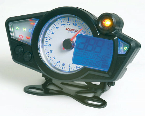 Koso RX1 Cockpit Tachometer Drehzahlmesser GP Style Tankanzeige Thermometer ABE
