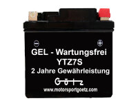 Batterie YTZ7S Gel HM-Moto CRE B 125 RR 2T / F 125 X (RR) 4T Baja / Six Competition