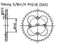 Kettensatz rot  X-Ring Adly Herkules Hurricane 450S /...