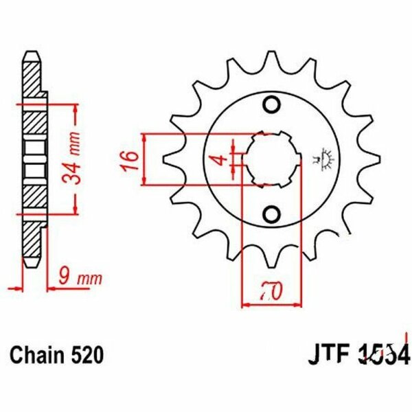 Hyosung 250 GV Aquila F110 Ritzel vorne 15 Zähne