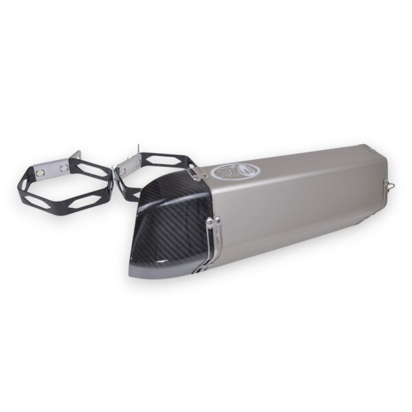 Auspuffendtopf Eckig Carbon 50mm Titan 380mm Länge
