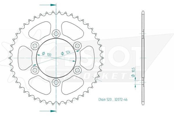 Kettenrad für Ducati Monster 620 Dark MD Monodisco Zähnezahl 46