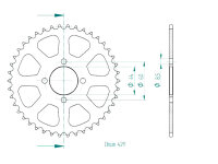 Kettenrad für Yamaha RD 50 MX Auto Zähnezahl 42