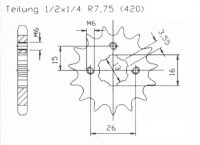 Ritzel Z.10 für Yamaha DT 50 M