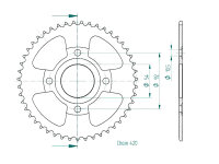 Kettenrad für Yamaha TZR 50 X-Power Zähnezahl 47