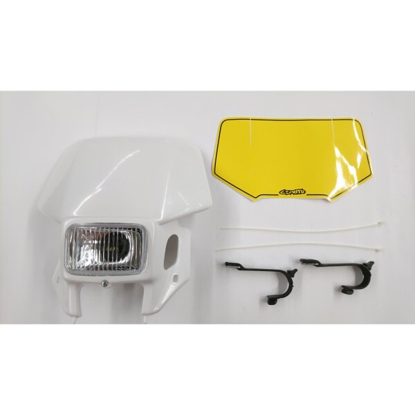 CEMOTO Lampenmaske passend f&uuml;r HONDA XR 400 wei&szlig; mit Scheinwerfer