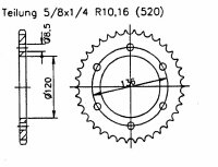 Kettenrad für Yamaha SZR 660 Zähnezahl 39