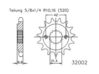 Ritzel Kawasaki ZX 400/750/900 vorne 15 Zähne