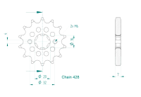 Ritzel Z.14 für Suzuki GSX-R 125
