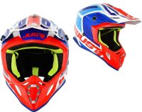 Just1 J38 Blade Enduro Motocross Helm blau-rot-wei&szlig;
