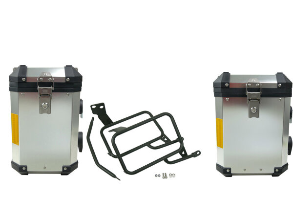 Koffer Alu Suzuki DL 650 V-Strom 45+38Liter Satz 2012-0216  schwarzer Gepäckträger