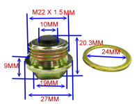 Ölablassschraube M22x1,5 mit 10mm Magnet Ducati...
